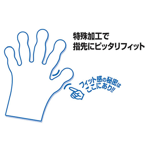 川西工業 ポリエチレン手袋 フィットタイプ外エンボス ブルー Mサイズ F023621-#2014-イメージ3