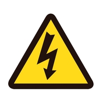 日本緑十字社 緑十字/電気危険(高電圧危険）10枚組 感電注意マーク粘着シール2325一辺25mm FC875FW-8151177