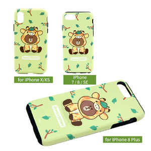 LINE FRIENDS iPhone 8 Plus/7 Plus用ケース ジャングル ブラウン キリン KCL-DGB003-イメージ2