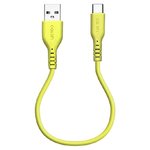 ラスタバナナ USB Type-A to USB Type-C シリコンケーブル(0．2m) calon ライムイエロー R02CAAC3A06LY-イメージ1