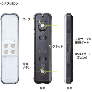 サンワサプライ LED投光器 三脚付き ソーラー充電 防水 FCG992V-LED-FL3-イメージ3