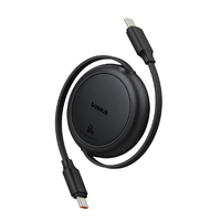 Baseus Free2Pull 巻き取り式 USB-Cケーブル 60W 1m Cluster Black P1036450011101