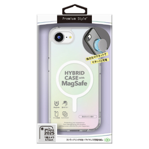PGA iPhone 16e用MagSafe対応 ハイブリッドケース オーロラ PG-25KMH08AR-イメージ1