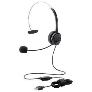 エレコム 片耳オーバーヘッドタイプ USB ヘッドセット ブラック HS-HP29UBK-イメージ1