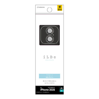 ラスタバナナ iPhone17用ILBE カメラレンズガラス アルミフレーム単眼 ブラックラメ CR5136IP5A