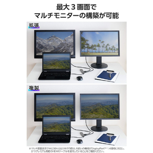 エレコム USB Type-C(TM)6in1ドッキングステーション シルバー DST-M060BPSV-イメージ5