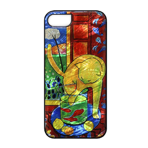 ikins iPhone SE(第3世代)/SE(第2世代)/8/7用天然貝ケース 名画シリーズ 魚と猫 I22752ISE3-イメージ1