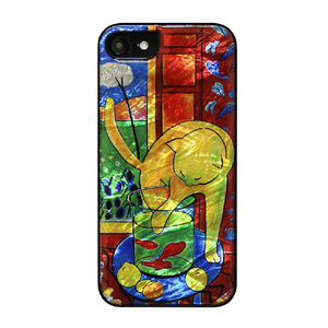 ikins iPhone SE(第3世代)/SE(第2世代)/8/7用天然貝ケース 名画シリーズ 魚と猫 I22752ISE3-イメージ2