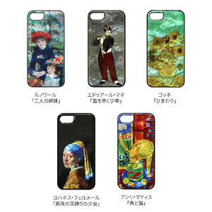 ikins iPhone SE(第3世代)/SE(第2世代)/8/7用天然貝ケース 名画シリーズ 魚と猫 I22752ISE3-イメージ6
