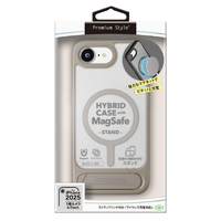 PGA iPhone 16e用MagSafe対応 スタンド付ハイブリッドケース マットベージュ PG-25KMH10BE