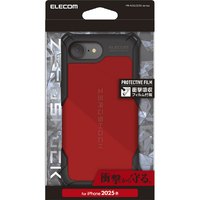 エレコム iPhone 16e用ZEROSHOCK ケース レッド PM-A25SZERORD