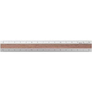 デザインフィル アルミ&ウッド定規 15cm 濃茶A FCU3405-42274006-イメージ1