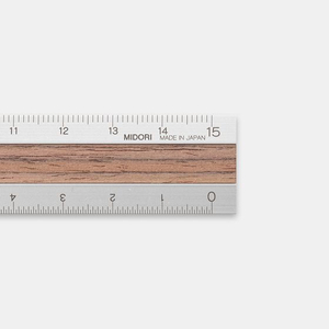 デザインフィル アルミ&ウッド定規 15cm 濃茶A FCU3405-42274006-イメージ2