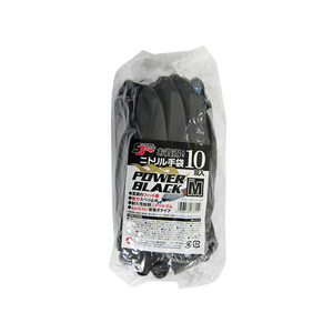 ミタニコーポレーション ニトリル背抜き手袋パワーブラックM 10組 F051942-220229-イメージ1
