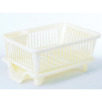 サンコープラスチック 皿立て水切りかご流 ヨコ型 パールホワイト FC417MW-No.2