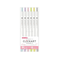 ゼブラ クリッカート 6色セット ペールカラー FCE265U-WYSS22-BC-6CPL