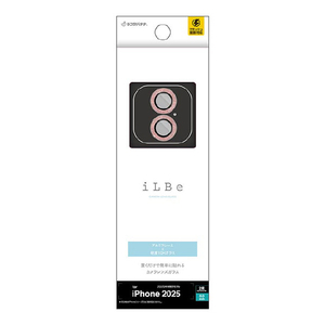ラスタバナナ iPhone17用ILBE カメラレンズガラス アルミフレーム単眼 ピンクゴールドラメ CR5138IP5A-イメージ1