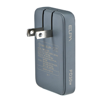 エルパ 薄型フラットUSBアダプター(PD30W) グレー UC-23B(GY)