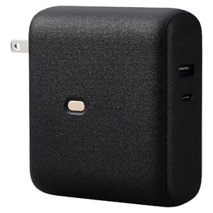 エレコム AC充電器一体モバイルバッテリー(10000mAh/20W/C×1+A×1) ブラック DE-AC07-10000BK-イメージ1