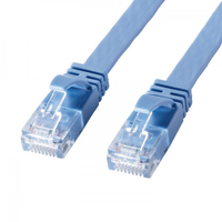 サンワサプライ カテゴリ6AフラットLANケーブル ブルー KB-FL6AL-30BL