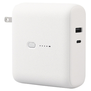 エレコム AC充電器一体モバイルバッテリー(10000mAh/20W/C×1+A×1) ホワイトフェイス DE-AC07-10000WF エレコム AC充電器一体モバイルバッテリー(10000mAh/20W/C×1+A×1) ホワイトフェイス DE-AC07-10000WF