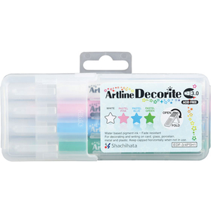 シヤチハタ デコライト 角3 4色セット1 FC75984-EDF-3/4PSH1-イメージ1