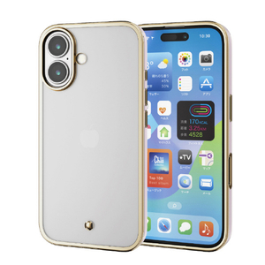 エレコム iPhone 16用&me ソフトケース メタリックライン ピンク PM-A24AUCTMLPN-イメージ2