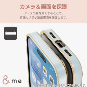 エレコム iPhone 16用&me ソフトケース メタリックライン ピンク PM-A24AUCTMLPN-イメージ5