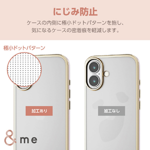 エレコム iPhone 16用&me ソフトケース メタリックライン ピンク PM-A24AUCTMLPN-イメージ6
