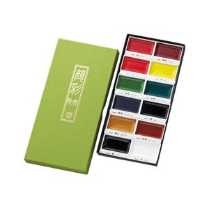呉竹 顔彩耽美　12色セット MC20/12V-イメージ1
