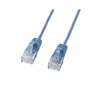 サンワサプライ カテゴリ6準拠極細LANケーブル(3m) ブルー KB-SL6-03BL-イメージ1