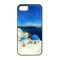 ikins iPhone SE(第3世代)/SE(第2世代)/8/7用天然貝ケース 名所シリーズ サントリーニ島 I22754ISE3