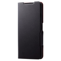 エレコム OPPO A79 5G用ソフトレザーケース 薄型 磁石付 ブラック PM-O233PLFUBK