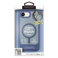 PGA iPhone 16e用MagSafe対応 スタンド付ハイブリッドケース マットネイビー PG-25KMH12NV