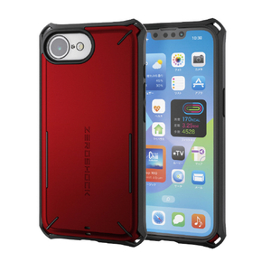 エレコム iPhone17e/16e用 ZEROSHOCK Solid Plus ケース レッド PM-A25SZEROSPRD-イメージ2