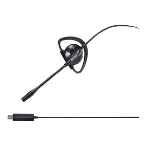 BUFFALO 片耳イヤフック式ヘッドセット USB接続 ブラック BSHSEUM110BK-イメージ1