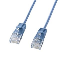 サンワサプライ カテゴリ6準拠極細LANケーブル(5m) ブルー KB-SL6-05BL