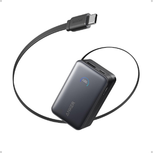 Anker Anker Nano Power Bank (10000mAh, 45W, 巻取り式 USB-Cケーブル) ブラック A1638N11-イメージ1