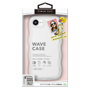 PGA iPhone 16e用ウェーブケース クリア PG-25KWPT01CL-イメージ1