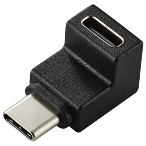 エレコム USBアダプター L字縦(USB Type-C(TM)プラグ - USB Type-Cポート) ブラック AD-CFCML02BK-イメージ1