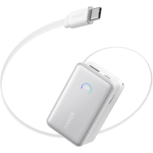 Anker Anker Nano Power Bank (10000mAh, 45W, 巻取り式 USB-Cケーブル) ホワイト A1638N21-イメージ1