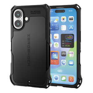 エレコム iPhone 16用ZEROSHOCK ケース ブラック PM-A24AZEROBK-イメージ2