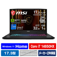 MSI ノートパソコン Katana 17 HX B14W ブラック KATANA17HXB14WGK6559JP