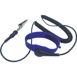ブラストン 静電気対策用品 シリコンリストストラップ 青 コード全長６８ｃｍ 1MΩ抵抗内蔵 BSC-CH1502A25-B-イメージ1
