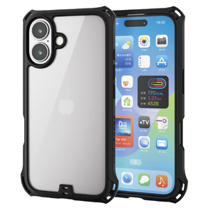 エレコム iPhone 16用ZEROSHOCK ケース フレームカラー ブラック PM-A24AZEROFCBK-イメージ2