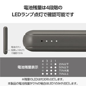 エレコム 超コンパクトモバイルバッテリー(5000mAh/3A/USB Type-C×1) ダークグレー DE-C48-5000DGY-イメージ7