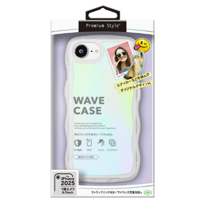 PGA iPhone 16e用ウェーブケース オーロラ PG-25KWPT03AR-イメージ1