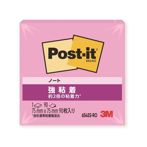 3M ポスト・イット ノート 強粘着 75×75mm トロピカルピンク 1冊 F827143-654SS-RO-イメージ1