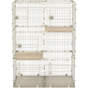アイリスオーヤマ 広々スリムキャットケージ ライトベージュ FCJ428V-HSCCｰ642-イメージ2
