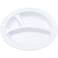 エンテック 丸ランチ皿(大)3ツ切 (白) FC73137-NO.52W